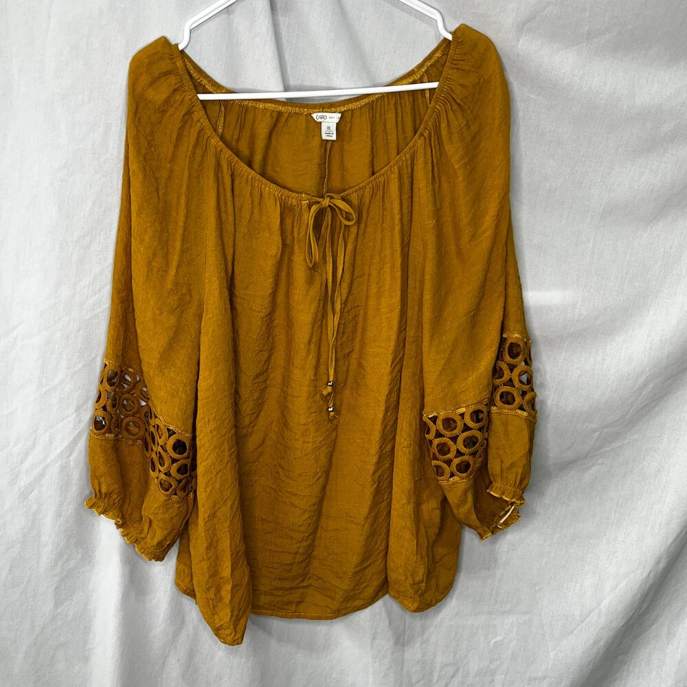 Cato Mustard Yellow Lightweight Blouse Shirt XL